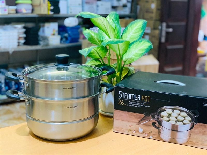 Nồi hấp Lock Lock 2 tầng
