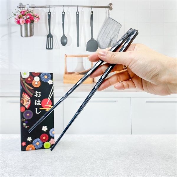 Set 5 đôi đũa Shikisai hoa Đào sợi thuỷ tinh cao cấp đầu bạc