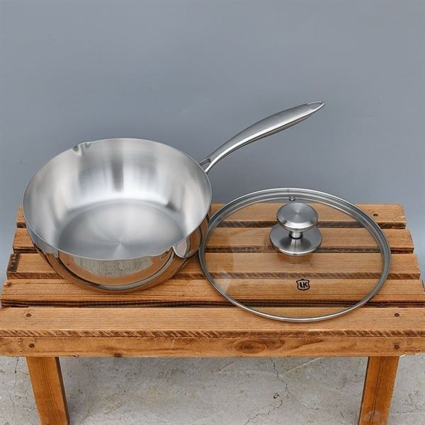 Chảo sâu lòng Lunkai 16cm có nắp kính