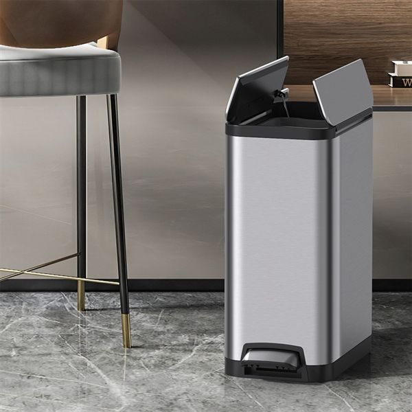 Thùng rác inox cao cấp mở 2 nắp Tobin 20L