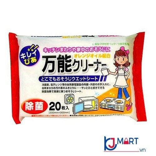 Set 2 cuộn giấy lau bếp Nhật và Set 20 giấy ướt vệ sinh nhà bếp lò vi sóng