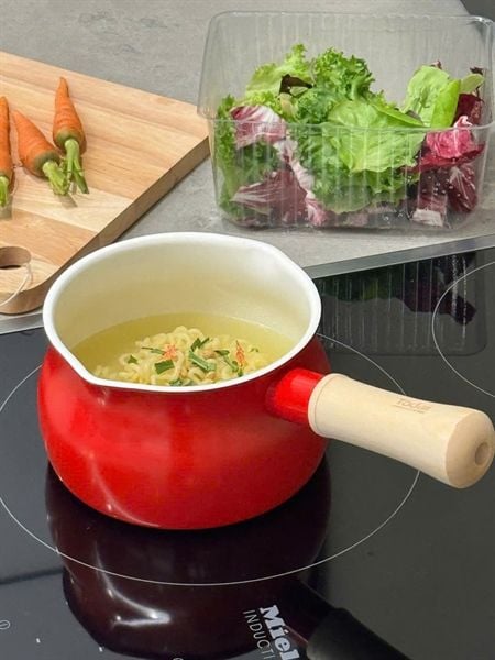 Bộ chảo, quánh mini chống dính ceramic, cán gỗ Todaii Nhật Bản