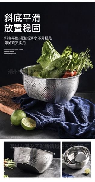 Rổ inox 304 tiện lợi 2 chức năng
