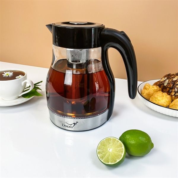 Ấm siêu tốc thủy tinh kèm lõi lọc trà - đèn Led Dozzi Úc 1.7L