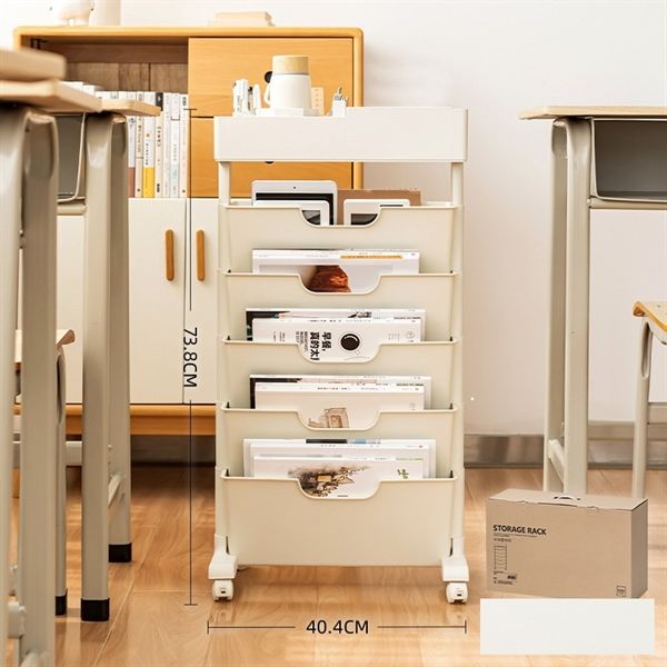 Kệ sách báo có bánh xe di chuyển VOI VUÔNG