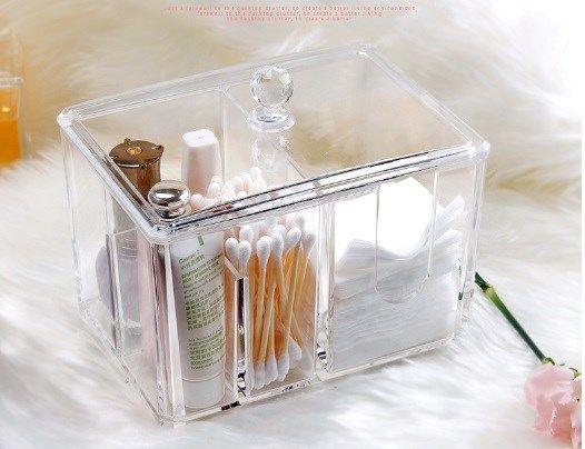 Hộp đựng bông tẩy trang 2 ngăn