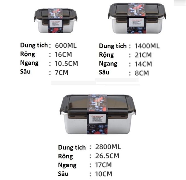 Hộp inox đựng thực phẩm xuất Đức