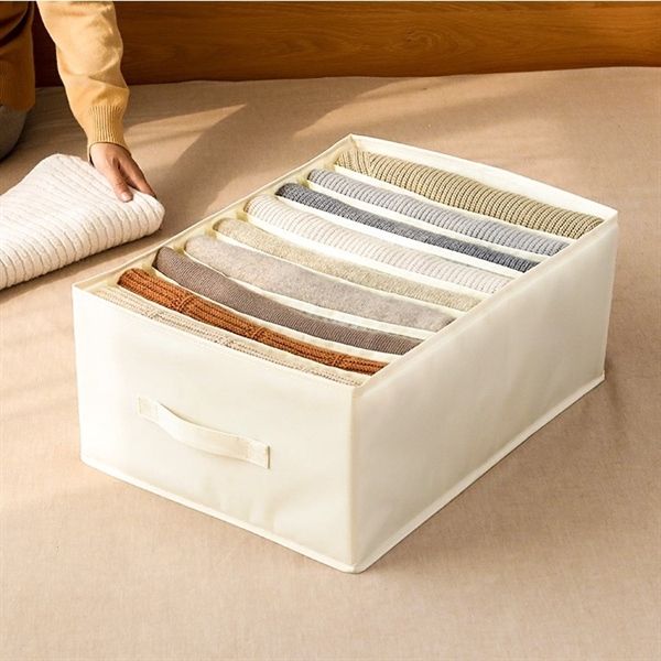 1 Hộp vải chia ngăn loại 7 NGĂN KHÔNG NẮP MÀU KEM