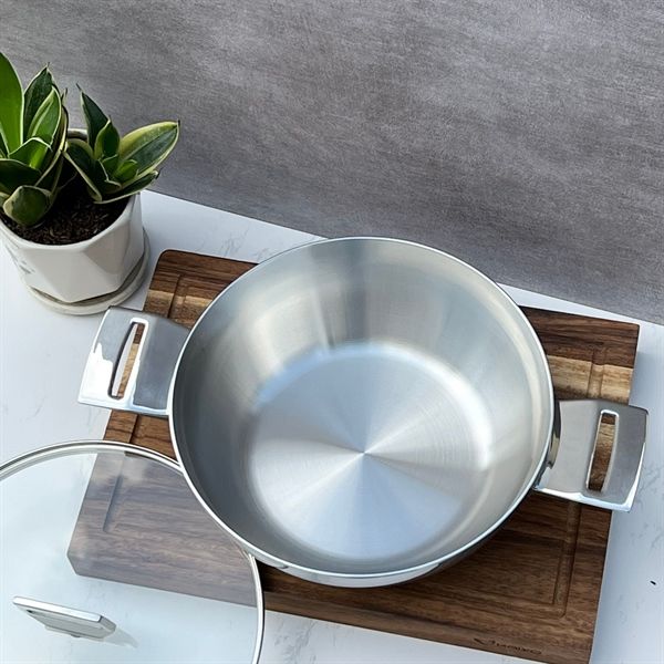 Chảo Inox Kaiyo 2 QUAI SÂU LÒNG CÓ NẮP