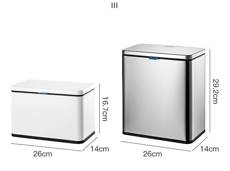 Thùng rác inox treo tủ có lõi bên trong có miếng dán