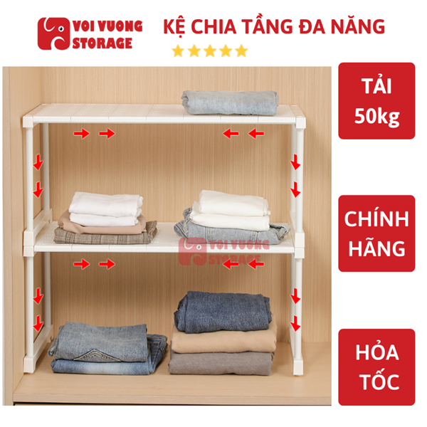 Kệ chia tầng đa năng cho tủ quần áo tủ bếp VOI VUÔNG