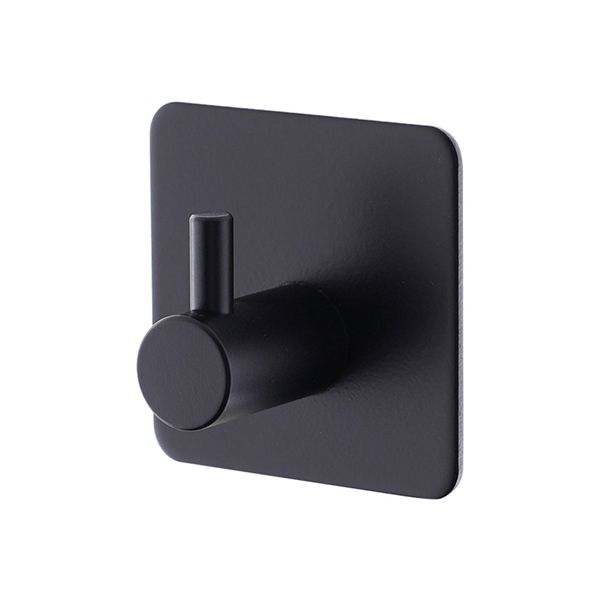 Móc treo đồ inox SƠN TĨNH ĐIỆN ĐEN siêu dính 3M đơn (1 chiếc)