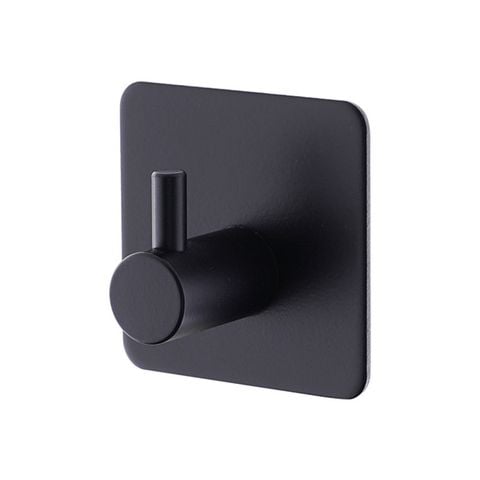 Móc treo đồ inox SƠN TĨNH ĐIỆN ĐEN siêu dính 3M đơn (1 chiếc)