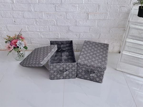 SP- 1 Hộp vải chia ngăn - Hoa Đen