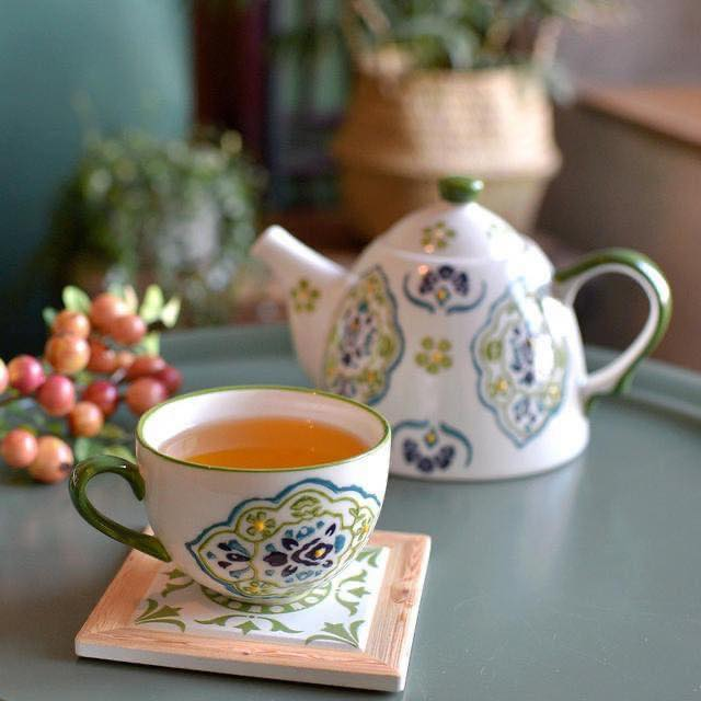 Bộ ấm sứ hoa xanh