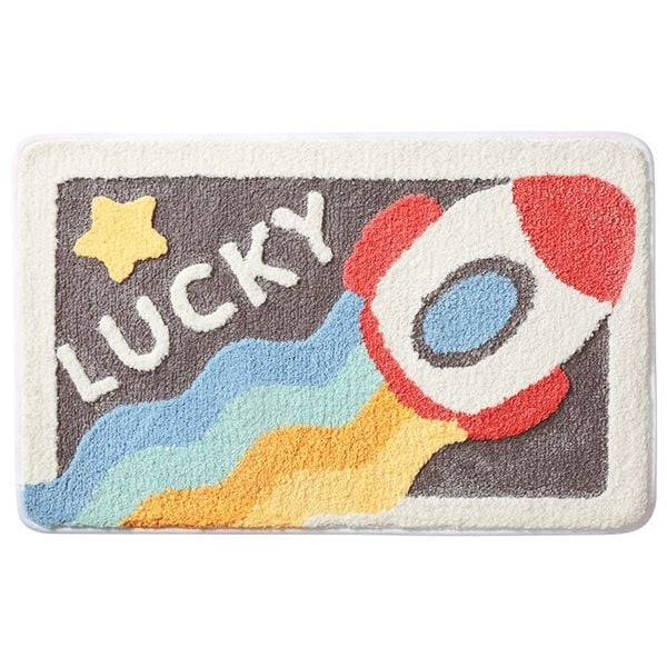 Thảm sợi chống trượt XÁM LUCKY TÀU VŨ TRỤ40*60
