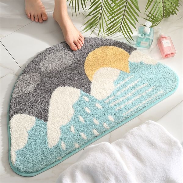 Thảm sợi siêu thấm bán nguyệt 45*75 cm