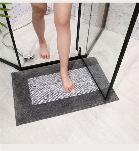 Thảm Sợi Chống Trượt 50*80cm Xám Đen