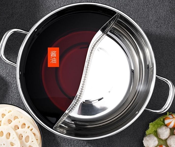 Nồi lẩu inox 304 2 Ngăn