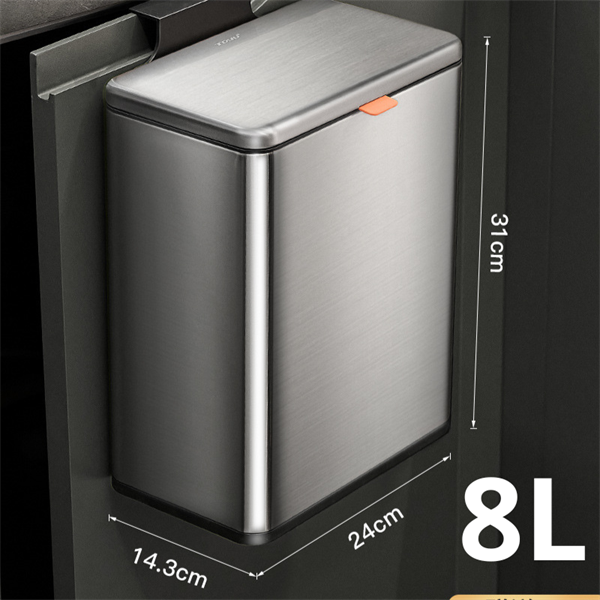 Thùng rác inox TREO TỦ có lõi bên trong có miếng dán Tobin