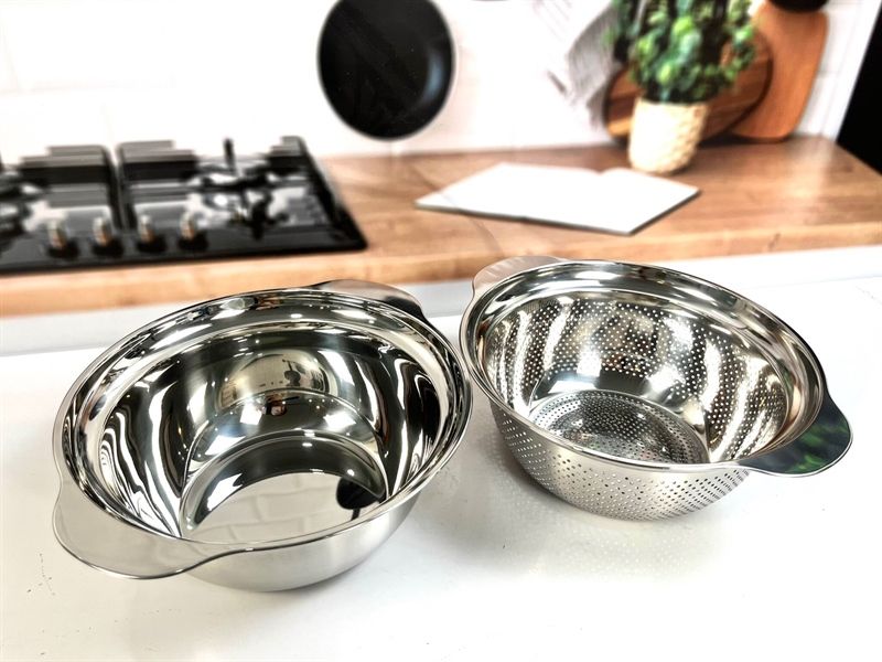 Bộ thau kèm rổ inox size 27cm