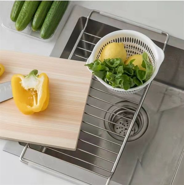 Giá inox để ngang bồn rửa vừa cho bồn rửa ngang 40-60cm