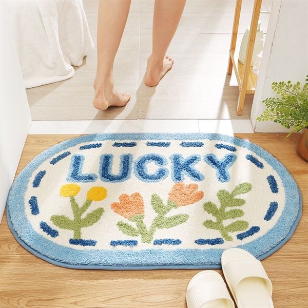 Thảm sợi chống trượt OVAL HOA LUCKY 50*80cm