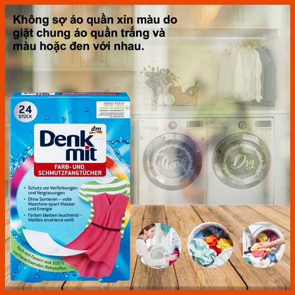 Giấy chống phai màu quần áo Denkmit (hộp 24 miếng)