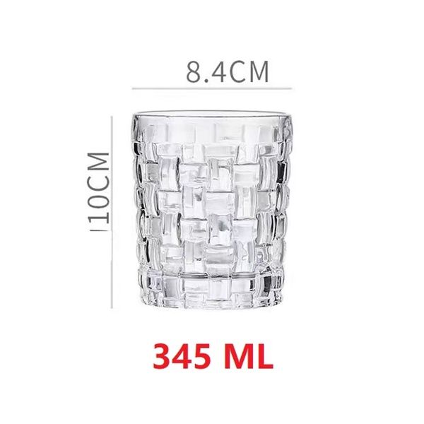 Ly thủy tinh dày dặn họa tiết đan lưới