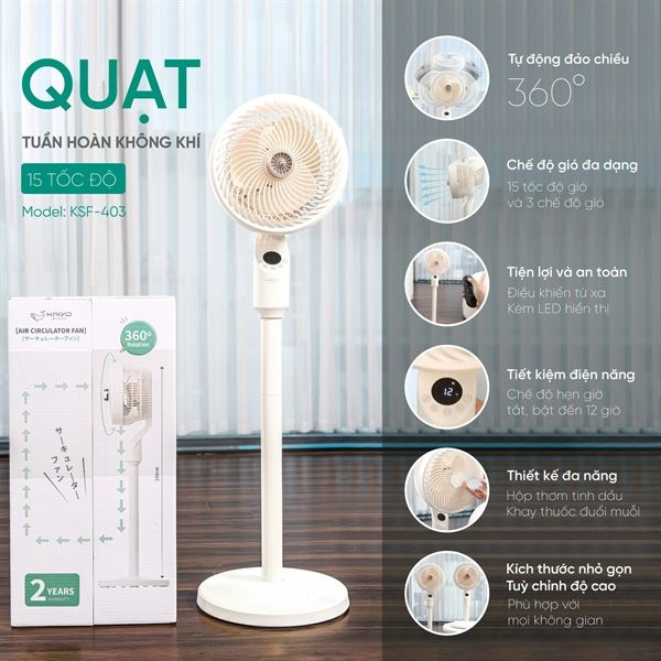 Quạt Kaiyo mẫu mới 15 tốc độ gió