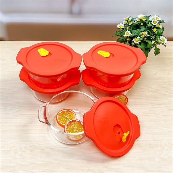 SET 5 Hộp thuỷ tinh chịu nhiệt LLG506 Lock&lock