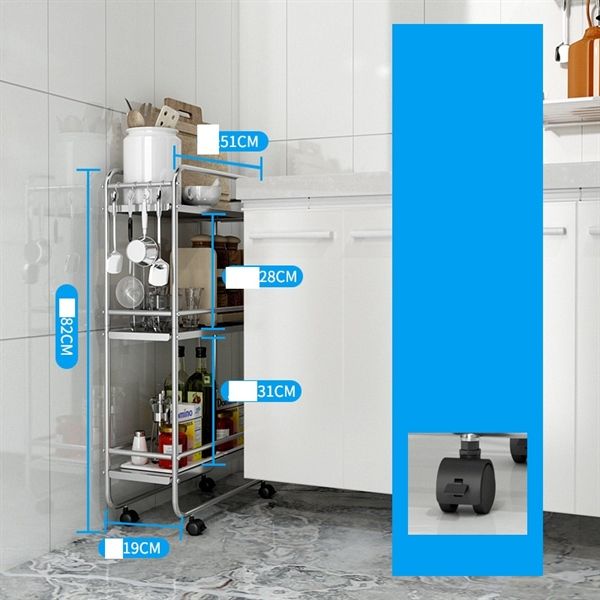 Kệ inox có bánh xe để đồ bếp INOSIN