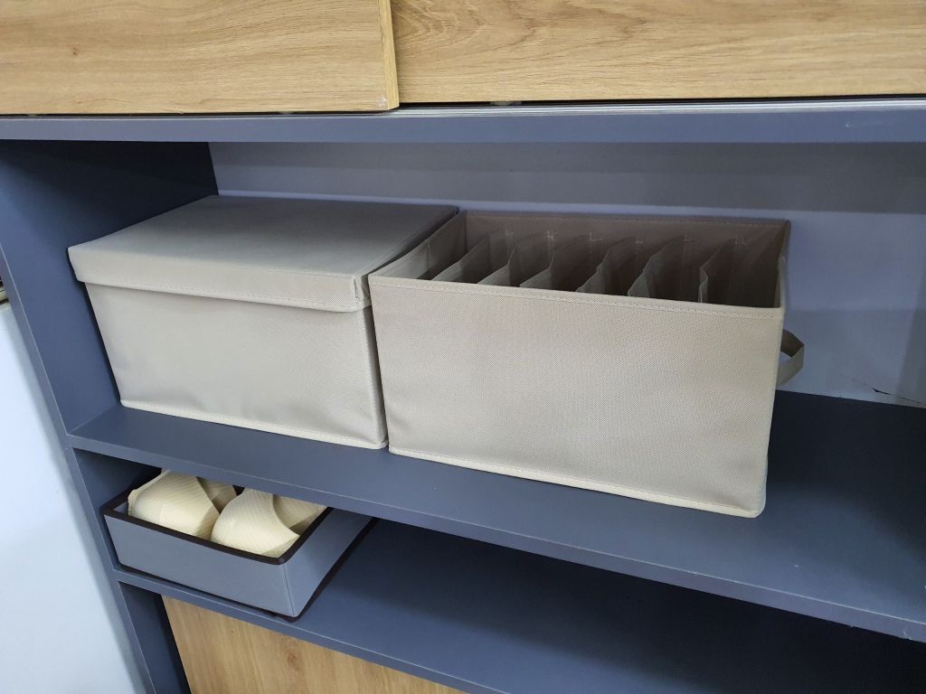 Hộp Vải Dựng Quần Áo Chia Ngăn Có Nắp