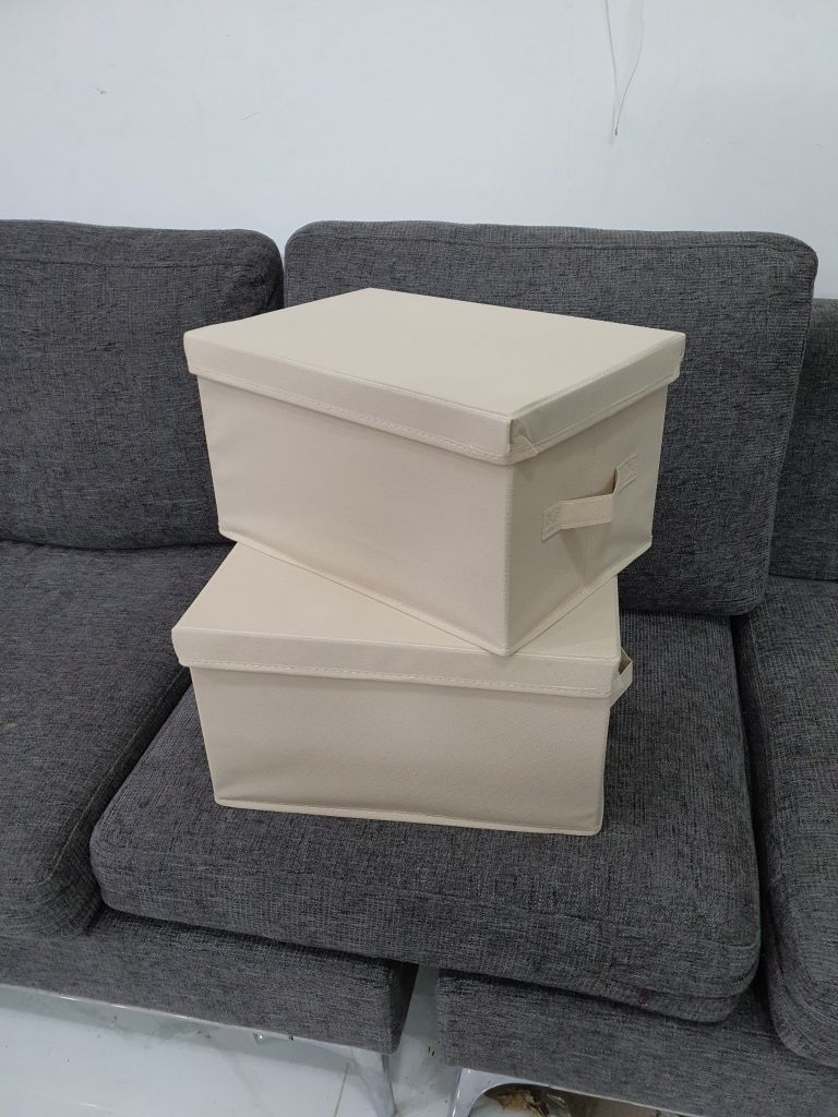 Hộp Vải Dựng Quần Áo Chia Ngăn Có Nắp