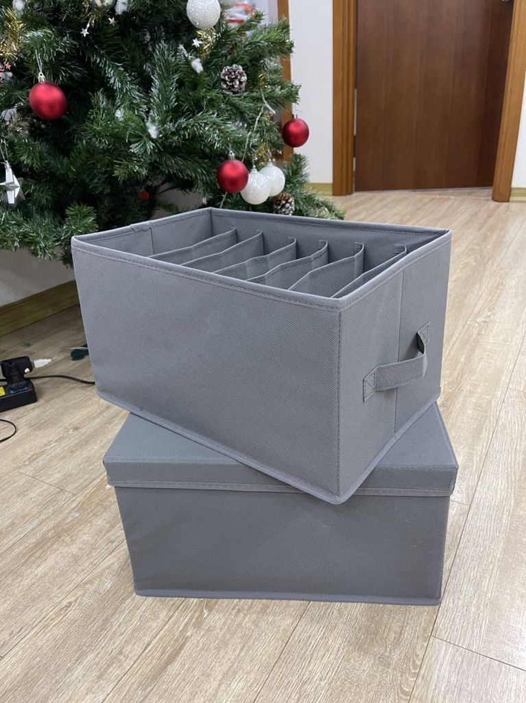 Hộp Vải Dựng Quần Áo Chia Ngăn Có Nắp