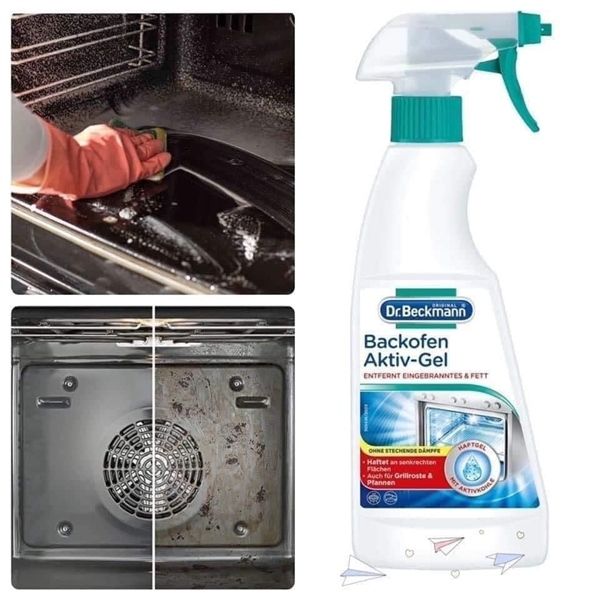 Chai xịt vệ sinh lò nướng, vỉ nướng, khay nướng nồi chiên không dầu Dr.Beckmann 375ml