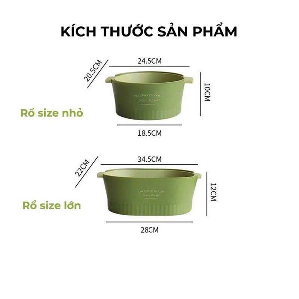 Bộ Thau Rổ Phong Cách Bắc Âu - Xanh Matcha
