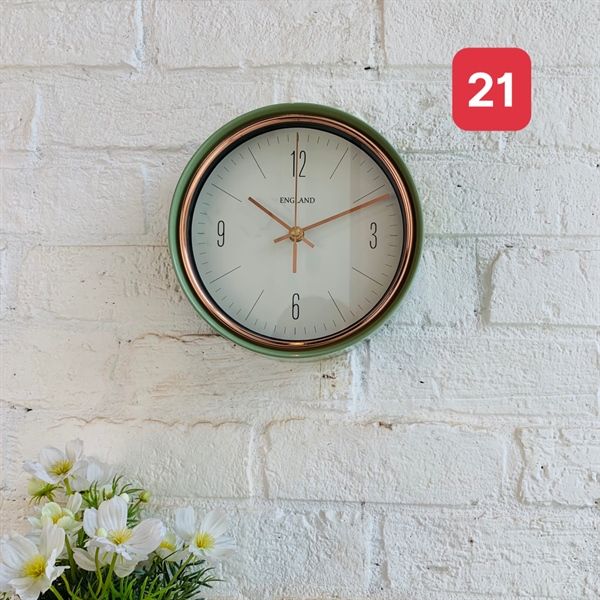 Đồng hồ viền xanh chỉ vàng CỠ NHỎ size 21CM ENGLAND