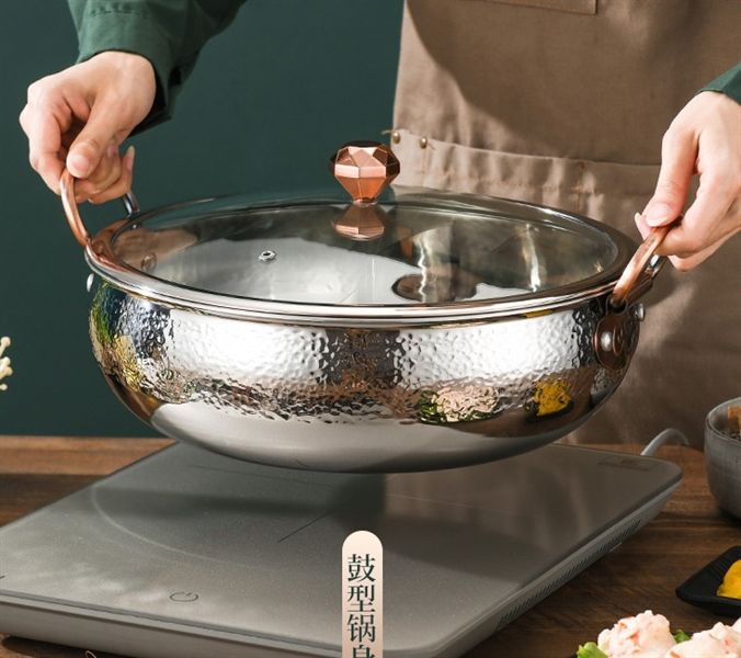 Nồi lầu cao cấp 2 ngăn 3 lớp hoa văn thủ công