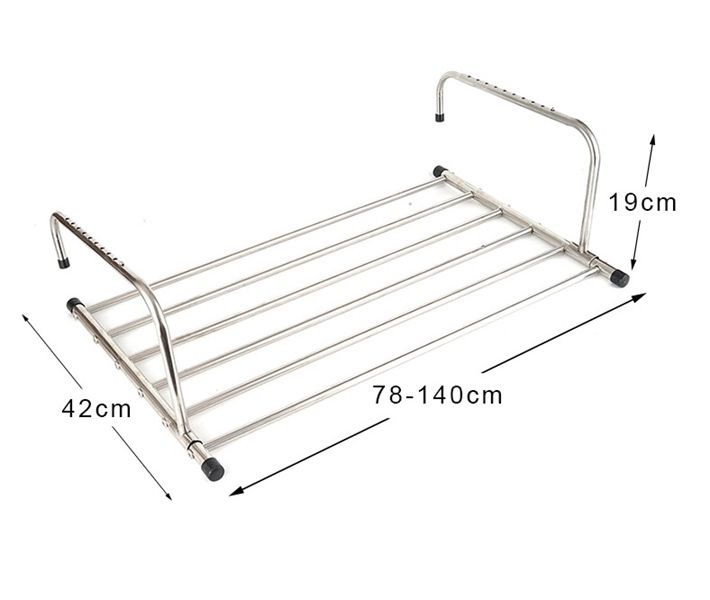 Gía phơi inox đồ móc ban công mẫu mới