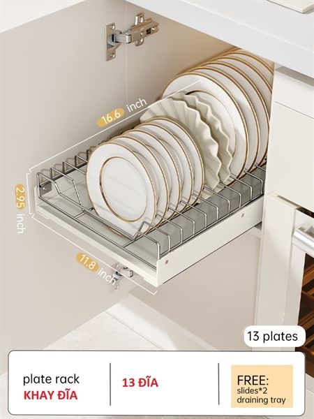 Ngăn kéo có ray trượt để đồ nhà bếp VOI VUÔNG