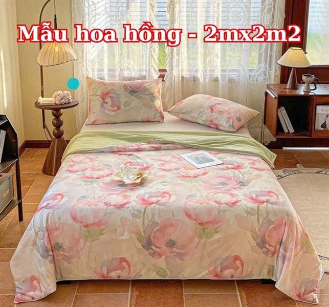 Chăn lạnh Nhật Bản mẫu hoa 2m*2m2