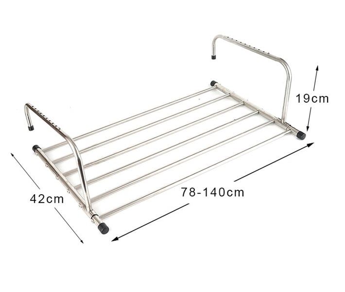Gía phơi inox đồ móc ban công mẫu mới