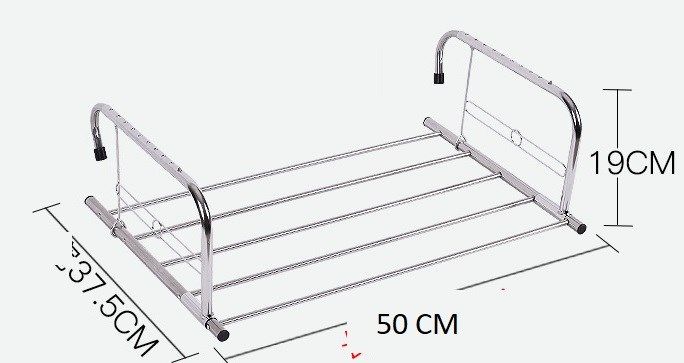 Giá phơi đồ inox móc ban công