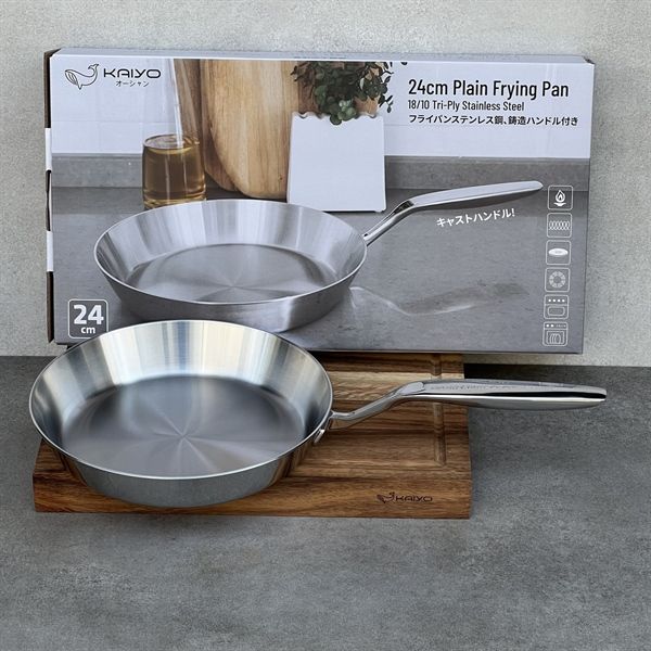 Chảo Inox nguyên khối đúc 3 lớp Kaiyo nông lòng