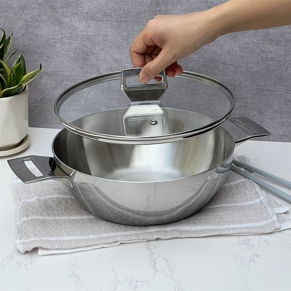 Chảo Inox Kaiyo 2 QUAI SÂU LÒNG CÓ NẮP