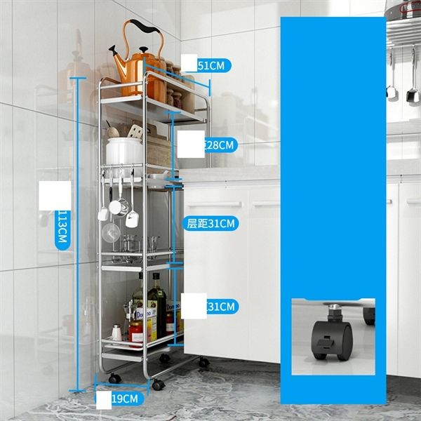 Kệ inox có bánh xe để đồ bếp INOSIN