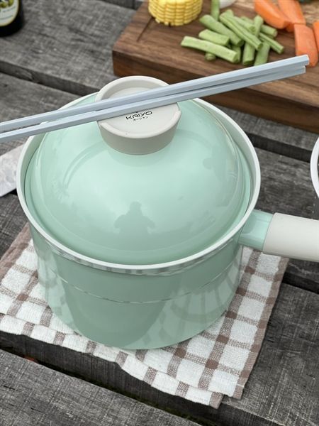 Bộ nồi nhôm đúc kèm xửng hấp Kaiyo màu xanh mint