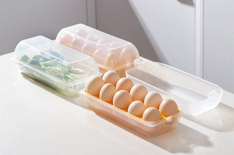Khay đựng trứng 10 ngăn có nắp đậy Nhật Bản