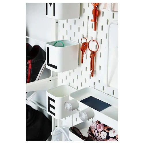 Móc Ikea SKADIS set 5 cái trắng 6cm